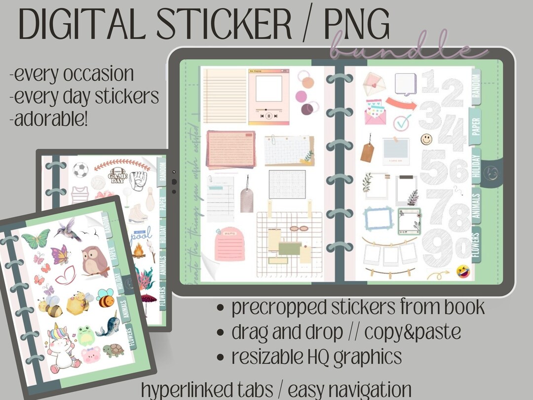 Digital Sticker Book | Good Notes Stickers | Samsung Android Apple ...