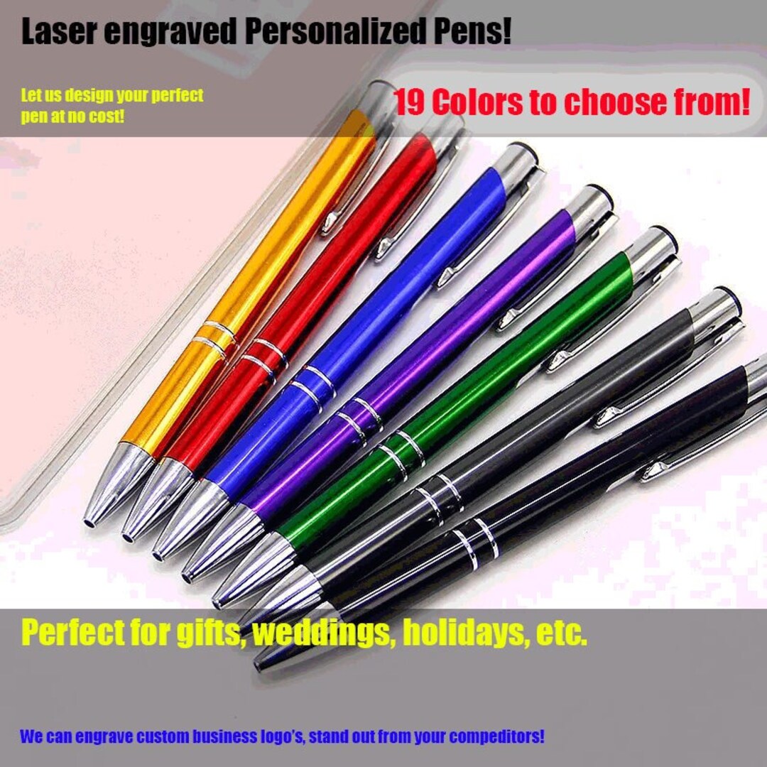 Customized Pens Bulk Free Laser Engraving - 3 In Ballpoint Pen