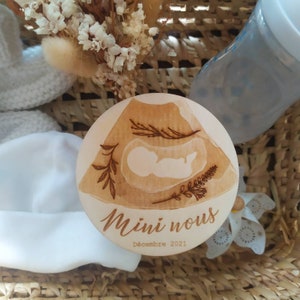 Carte annonce grossesse en bois personnalisée – Idée originale pour futurs grands-parents, papa, mamie