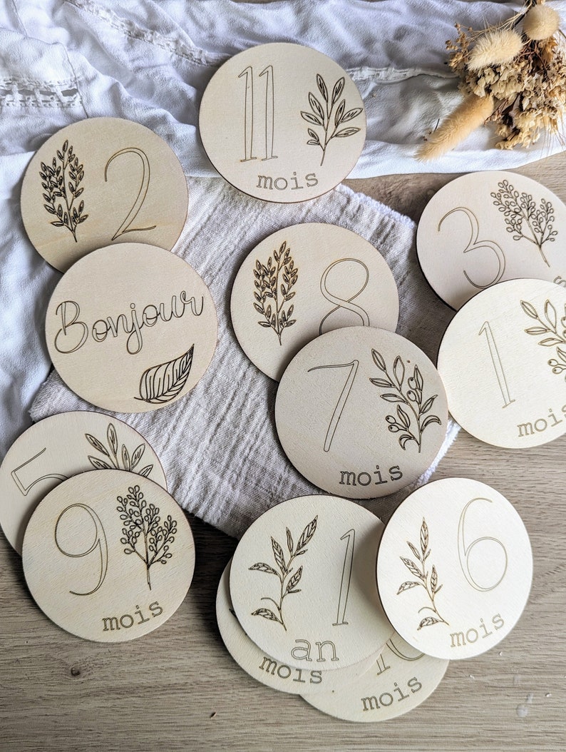 Cartes étapes pour bébé en bois image 2