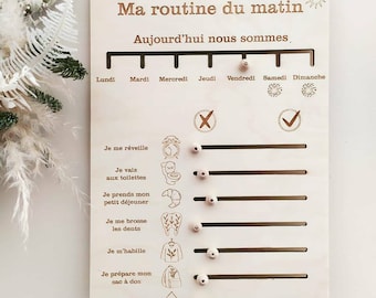 Routine organizer (front = morning / back = evening)