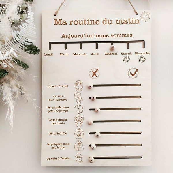 Organisateur de routine (recto = matin / verso = soir)