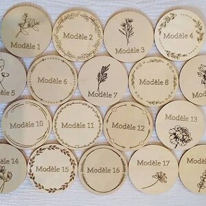 Carte prénom en bois personnalisée – Annonce de naissance – Accessoire photo bébé image 2
