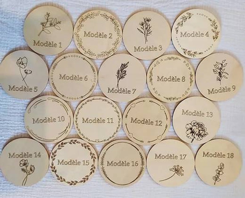 Carte prénom en bois personnalisée – Annonce de naissance – Accessoire photo bébé image 2