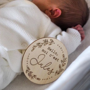 Carte prénom en bois personnalisée – Annonce de naissance – Accessoire photo bébé image 8