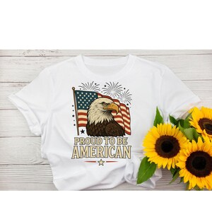 Patriotic Shirt, Proud to be an American PNG Instant download, USA tshirt design