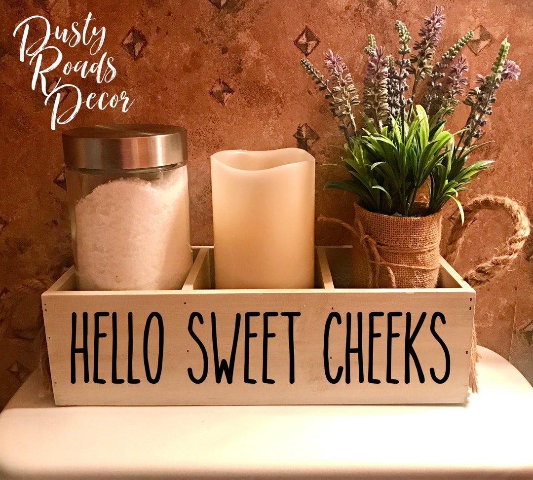 Hello Sweet Cheeks Toilet Paper Holder Rae Dunn Bathroom Decor Etsy