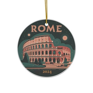 Rome Coliseum Porcelain Christmas Ornament - Xmas Italy Souvenir - Stocking Stuffer - Holiday Gift