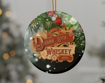 Trank Lots of Whiskey 2024 Keramik-Weihnachtsornament