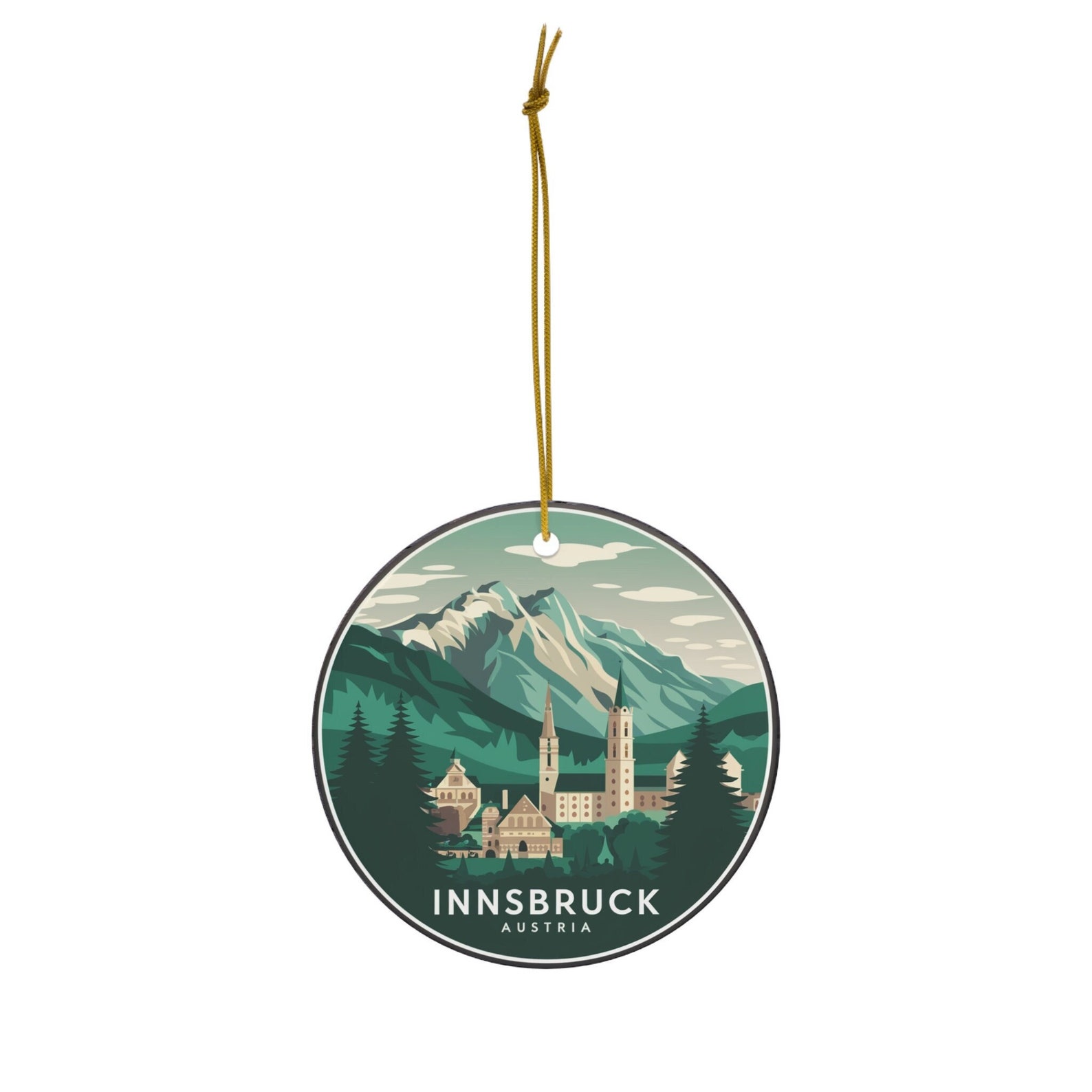 Souvenir Kühlschrankmagnet Innsbruck 3D Postkartenstil – Reiseandenken Tirol Österreich