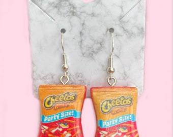 Walmart Redneck Junk Food Snack Cheetos Honey Boo Boo Chips Funny Jewellery Charm Novelty Gift Idea Cheese Ball Earrings