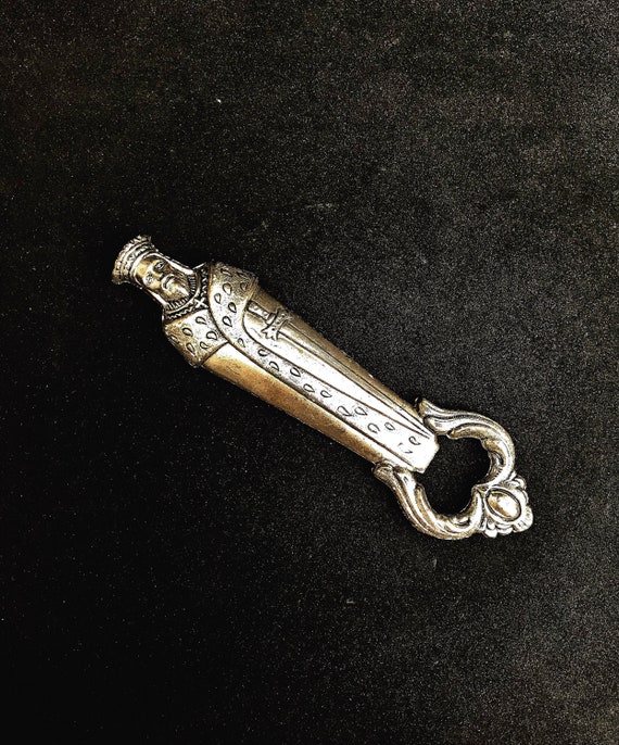 Champagne Champagne Bottle Chilled Keychain Pendant Silver Made of Metal