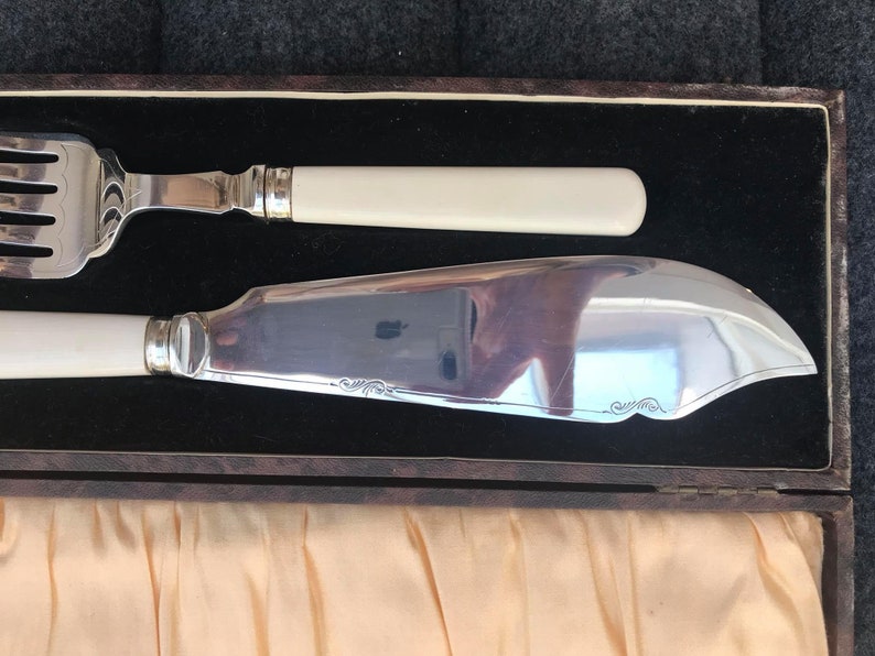 Fish Serving cutlery set seafood knife England Silver Plated Etsy