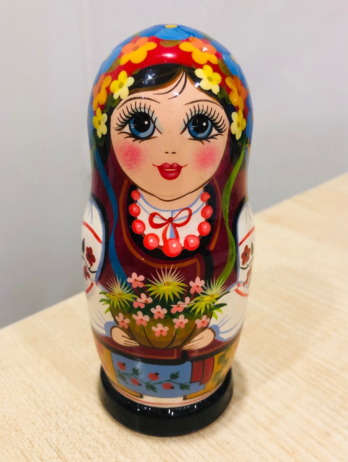 5 hand made in Ukraine wooden nesting matryoshka babushka Etsy