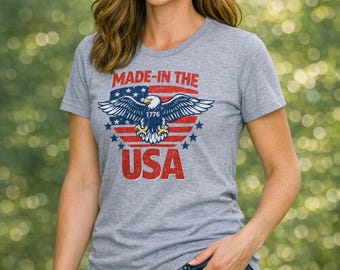 Made In The USA Patriotic Eagle T-Shirt 1776 Freedom Tee