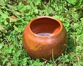 Wood fired stoneware ceramic pot, ikebana pot vase, rustic and unique, container pot, flower herb pot