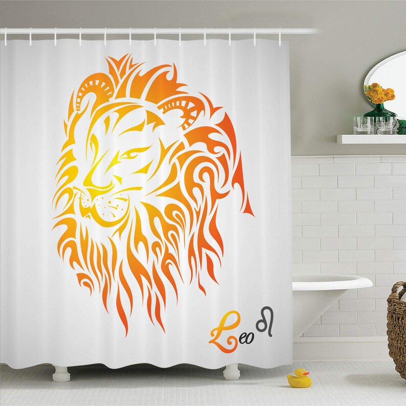 Egyptian Astrology Papyrus Shower Curtain Bathroom Waterproof Fabric /& 12 Hooks