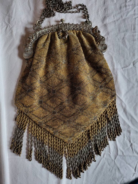 Antique Beaded evening bag . - image 1