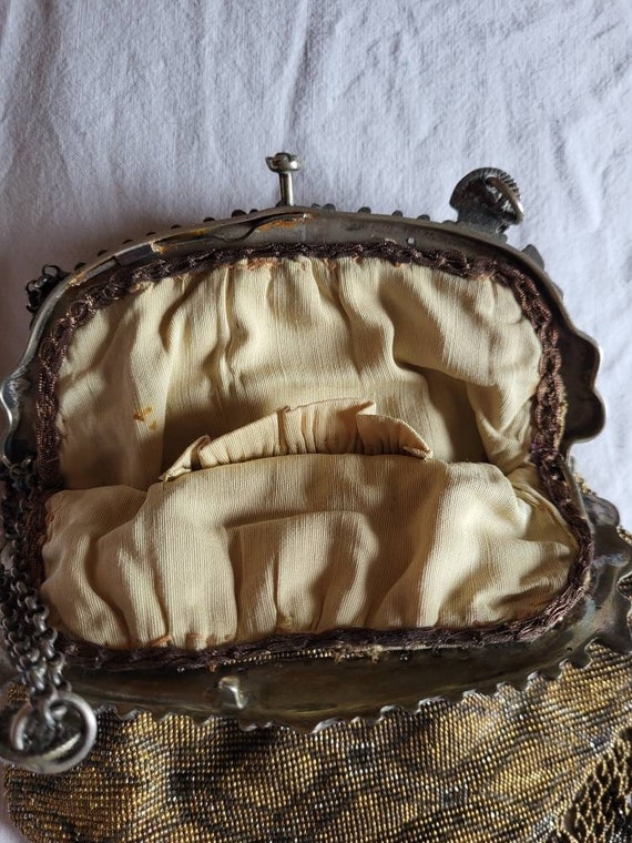 Antique Beaded evening bag . - image 5