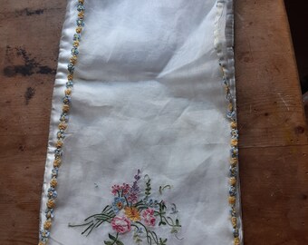1940s lingerie silk, embroidered case , with Harrods label
