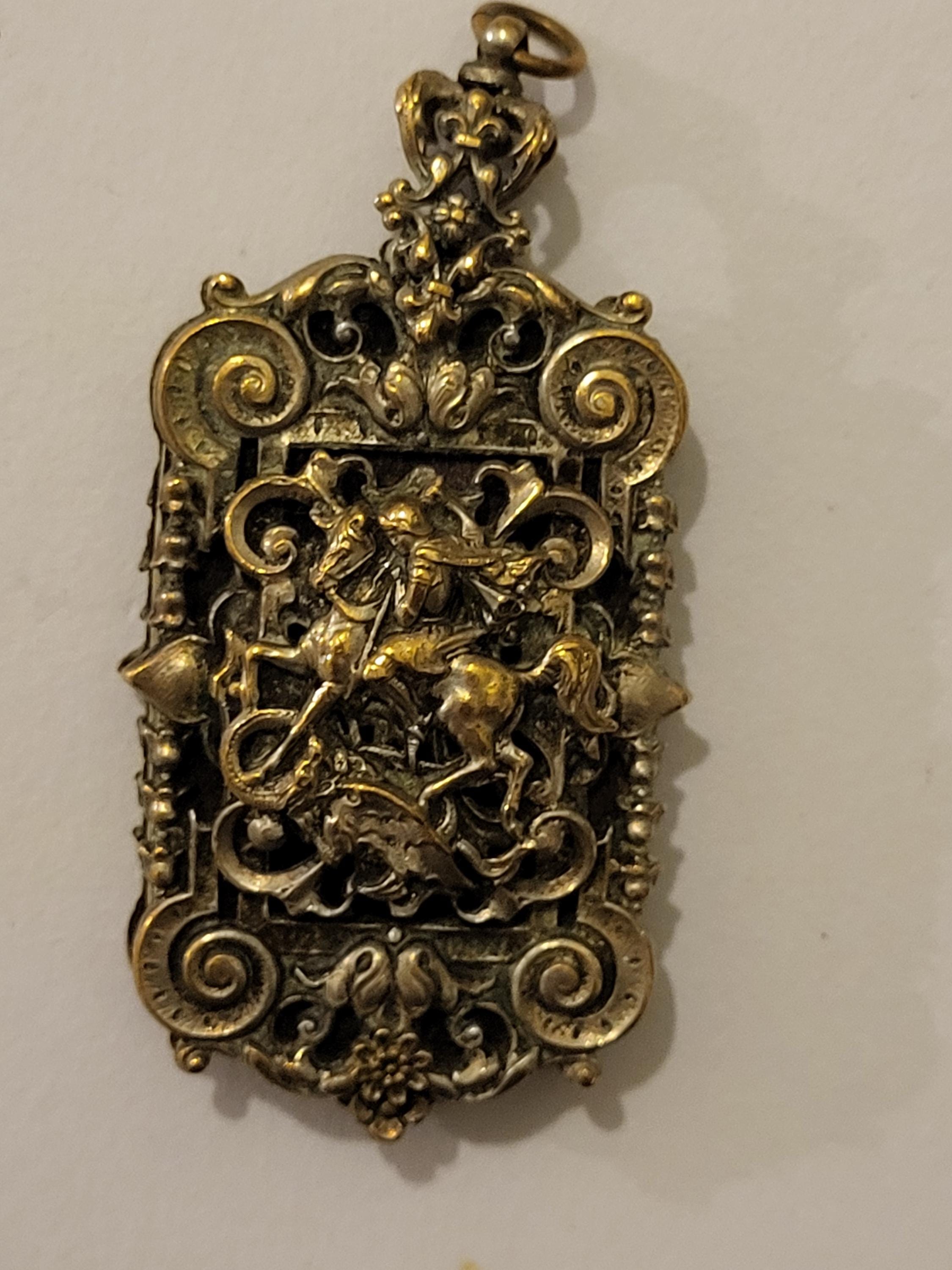ANCIENNE CHAINE DE MONTRE CHATELAINE BRELOQUE Argent et vermeil XIX EUR