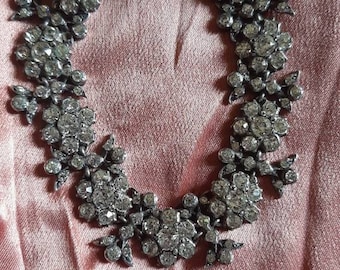 Antique Silver and black dot paste bracelet. Early 19th century