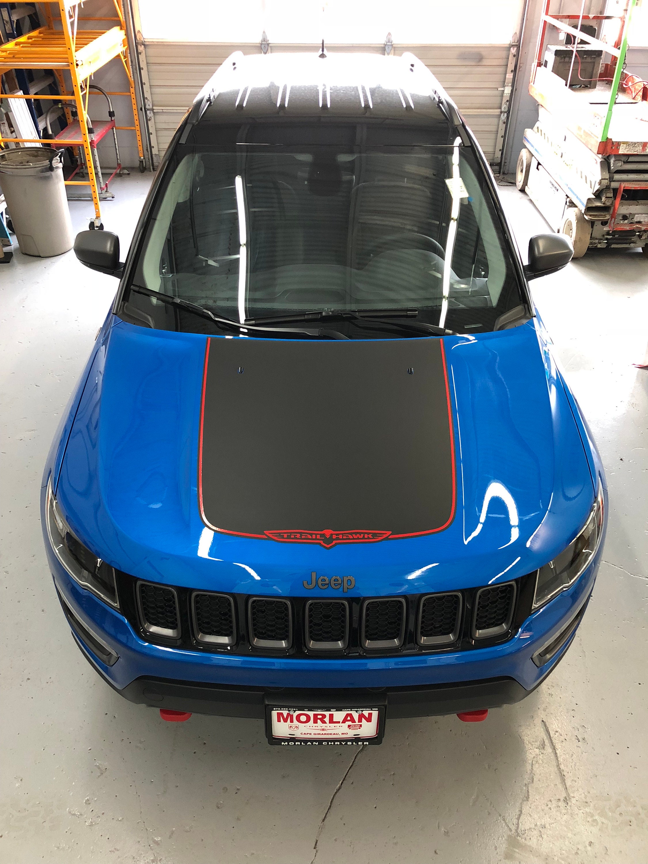 17 21 Jeep Compass Trailhawk Matte Black Vinyl Hood Decal Etsy