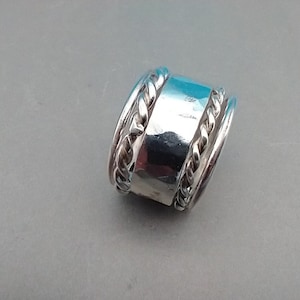 Hammered Sterling Silver Ring with Guards, sterling silver ring, promise ring, engagement ring, spring ring, mens jewelry