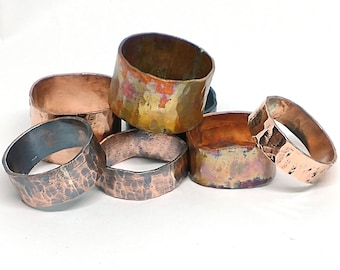 Simple Hammered Copper Ring, Men&#39;s copper ring, unisex copper band, men&#39;s rustic jewelry , gift for husband, simple ring for man