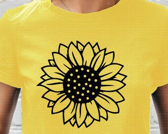 Sunflower SVG, Flower SVG, Fall SVG, Silhouette, Cameo - Cutting files for  Cricut svg -dxf-ai-eps-png n-015