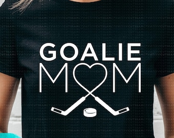 Hockey Goalie Mom SVG - Heart Goalie- Love Goalie - Goalie - Cutting files for Silhouette Cameo & Cricut, svg-dxf-ai-eps-png /  s-033