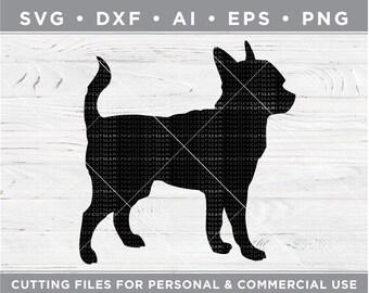 Chihuahua SVG, Chihuahua Silhouette SVG - Cutting files for Silhouette & Cricut, svg - dxf  ai  eps  png / n-024
