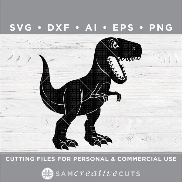 Dinosaur svg / Trex svg / T-rex svg / Tyrannosaurus Rex svg - Cutting files for Silhouette & Cricut, svg - dxf  ai  eps  png / n-008