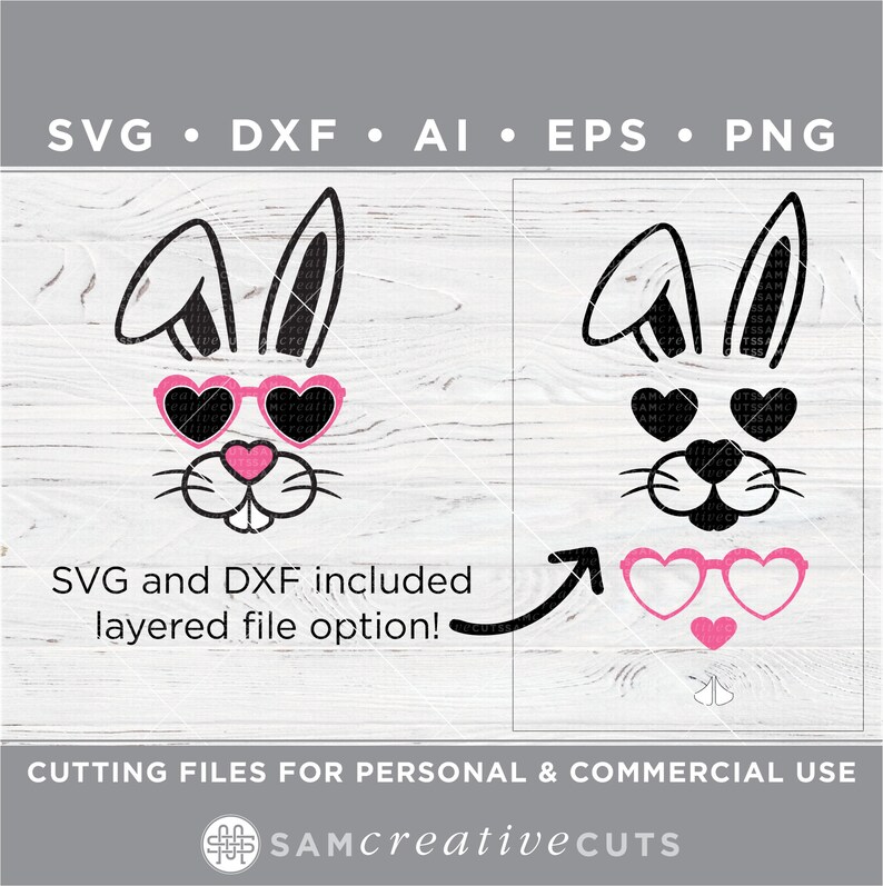 Download Cool Boy Bunny Face SVG Cute Girl Easter Bunny SVG Bunny ...