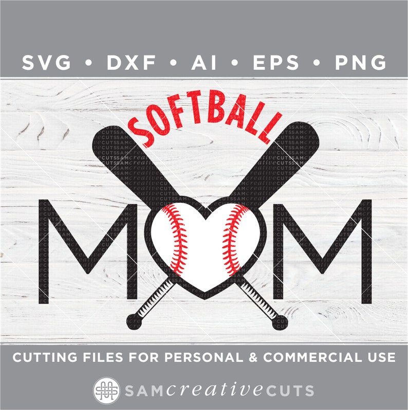Softball Mom SVG Softball Heart SVG Softball Mom Shirt Etsy