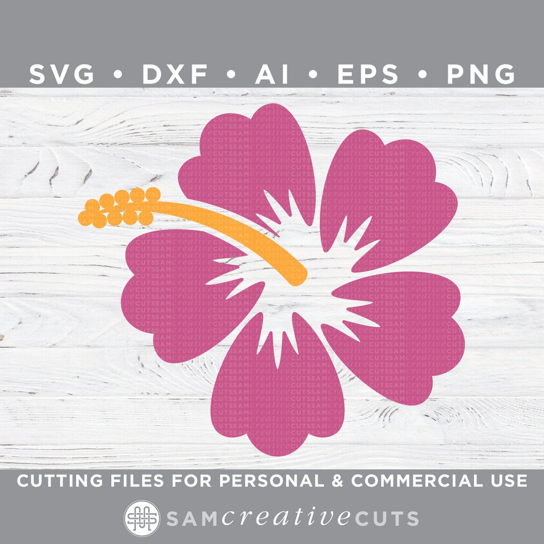 Hibiscus Flower - Digital Cut File - Design Decal - Stencil Template ...