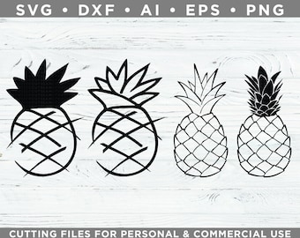 Ananas SVG Bundle, Ananas SVG, Ananas Clipart - Cutting-Dateien für Silhouette & Cricut, Svg - Dxf - Ai - Eps - Png / n-003