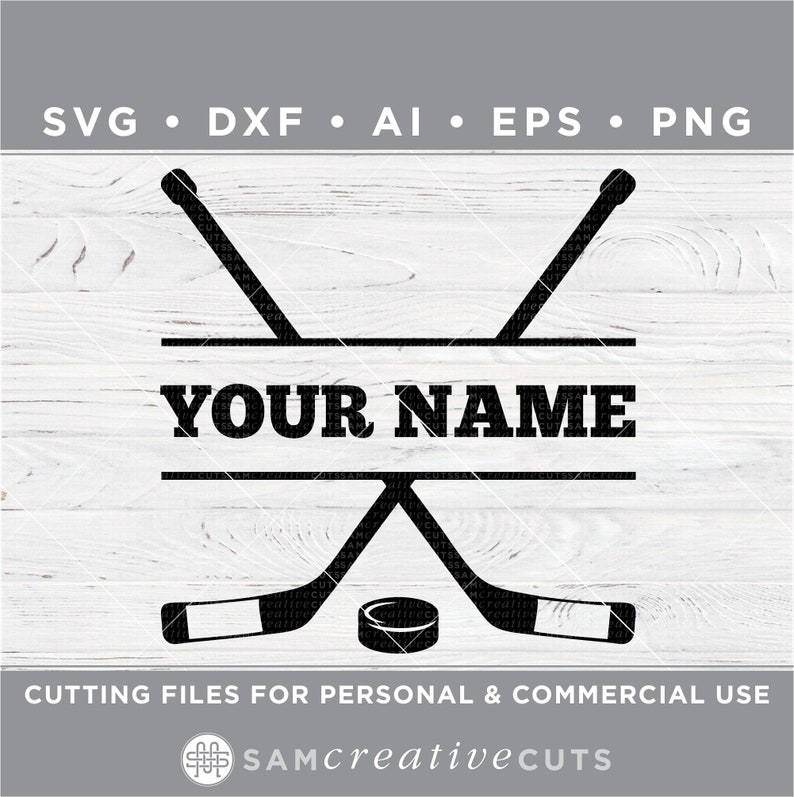 Crossed Hockey Sticks and Hockey Puck With Name Space SVG Etsy