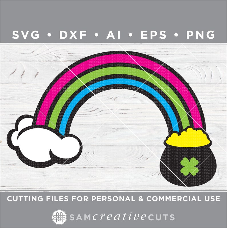 Rainbow With Pot of Gold SVG St. Patrick's Day St. - Etsy