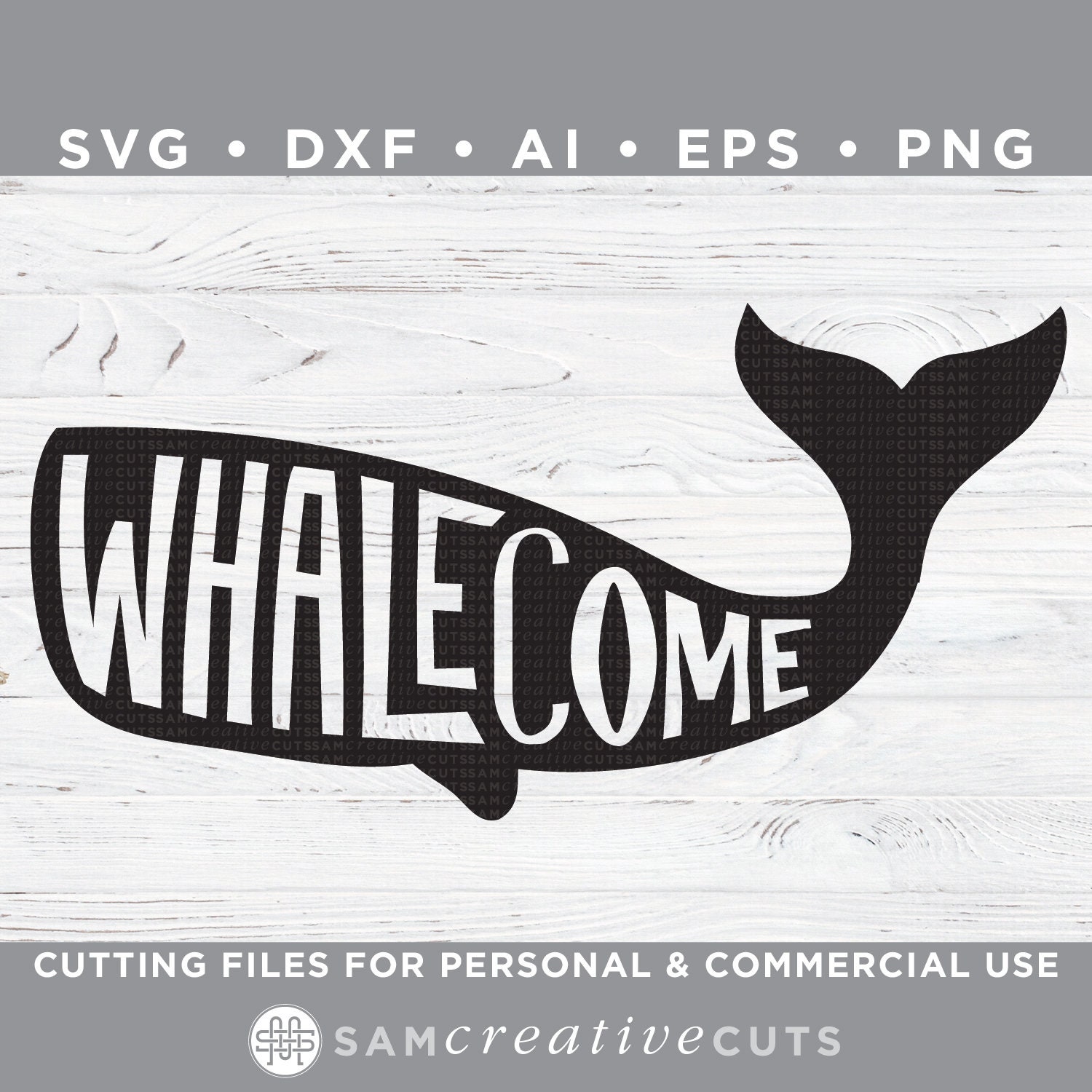 Whalecome - Whale - Beach House Sign - Nautical Sign - Funny Sign