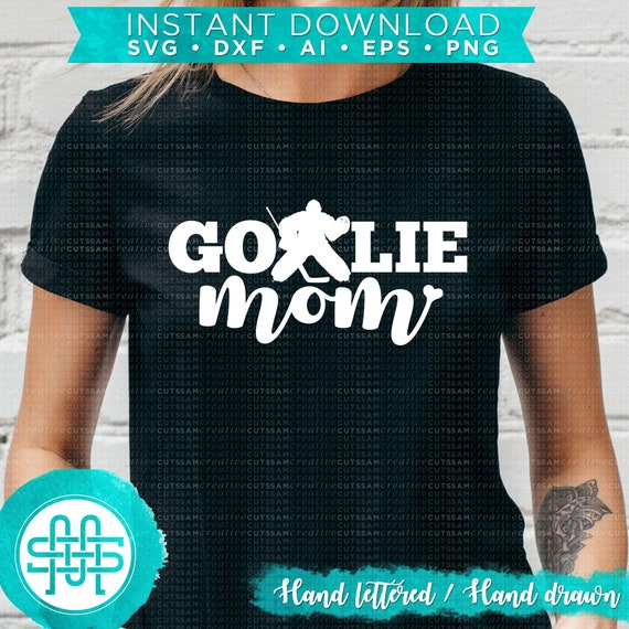Hockey Goalie Mom SVG - Heart Goalie- Love Goalie - Goalie - Cutting files for Silhouette Cameo & Cricut, svg-dxf-ai-eps-png /  s-037