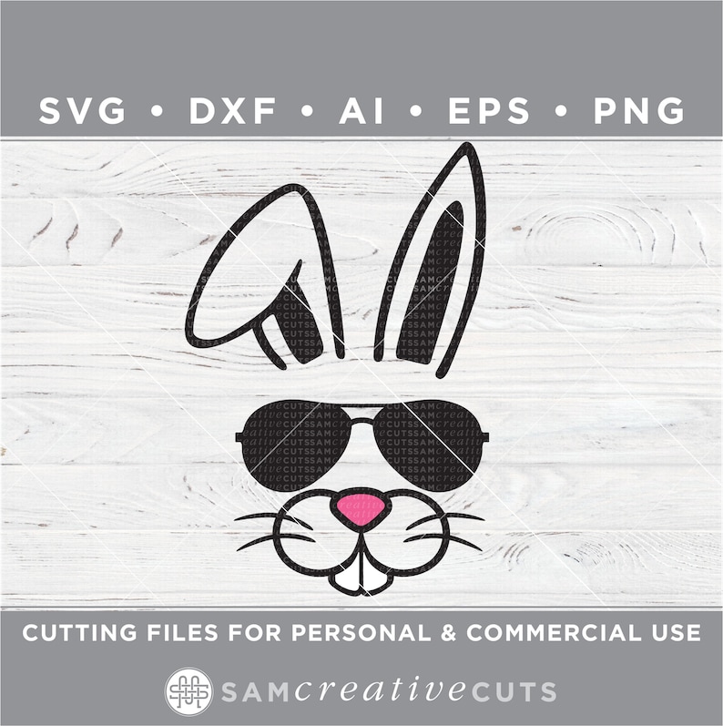 Download Cool Boy Bunny Face SVG Cute Girl Easter Bunny SVG Bunny ...