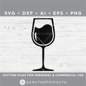 wijn glas SVG, wijn SVG, drinken SVG glas SVG-snijden bestanden-silhouet & Cricut DXF/AI/EPS/PNG d-3