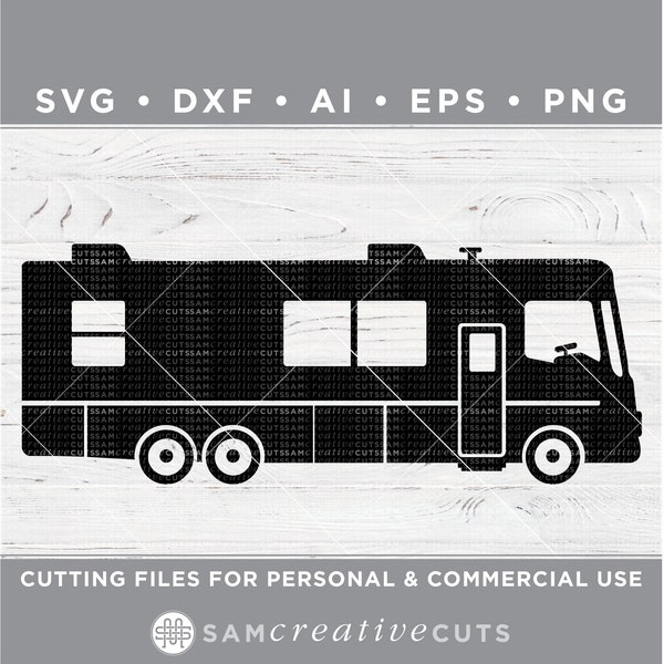 Class A Motorhome SVG /  Motor Coach / Class A RV SVG / Camper - Cutting files for Silhouette Cameo & Cricut, svg -dxf -ai -eps-png a-025