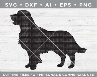 ゴールデン レトリバー SVG、ゴールデン レトリバー シルエット SVG - シルエット & クリカット用カッティング ファイル、svg - dxf ai eps png / n-036