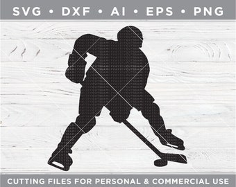 Hockey Silhouette SVG - Hockey Player SVG - Love Hockey - Cutting files for Silhouette Cameo & Cricut, svg - dxf - ai - eps - png /  s-015