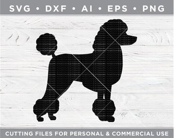 Standard Poodle SVG, Poodle Silhouette SVG - Cutting files for Silhouette & Cricut, svg - dxf  ai  eps  png / n-025