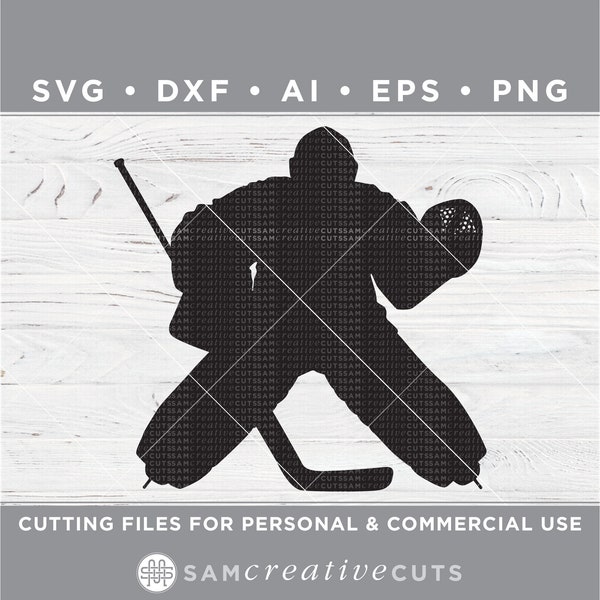Hockey Goalie Silhouette SVG - Hockey Player SVG - Cutting files for Silhouette Cameo & Cricut, svg - dxf - ai - eps - png /  s-016
