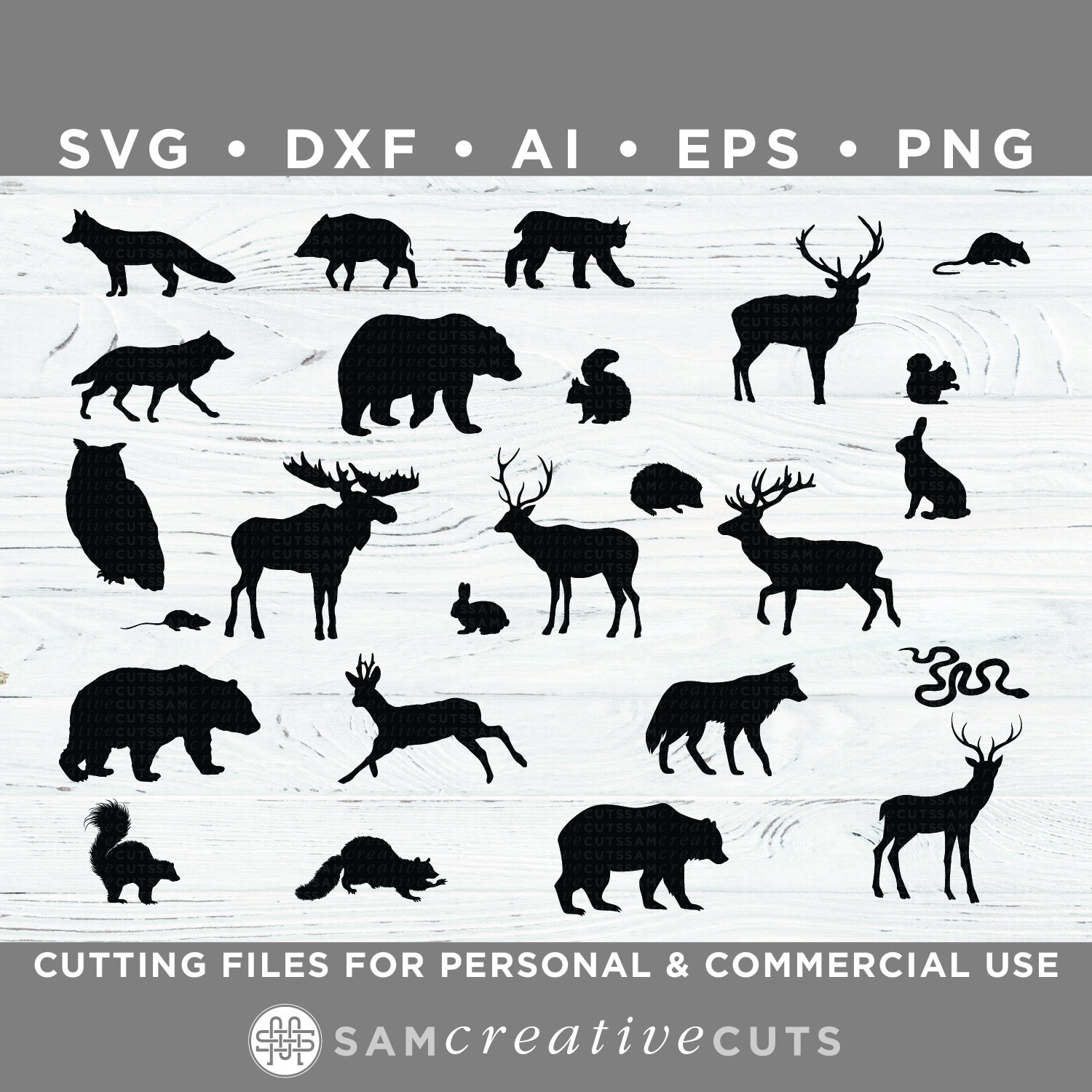 Download Forest Animals Svg Bundle Animal Silhouettes Woodland Etsy