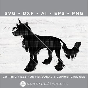 Chinese Crested Dog SVG,  Min Pin Silhouette SVG - Cutting files for Silhouette & Cricut, svg - dxf  ai  eps  png / n-022